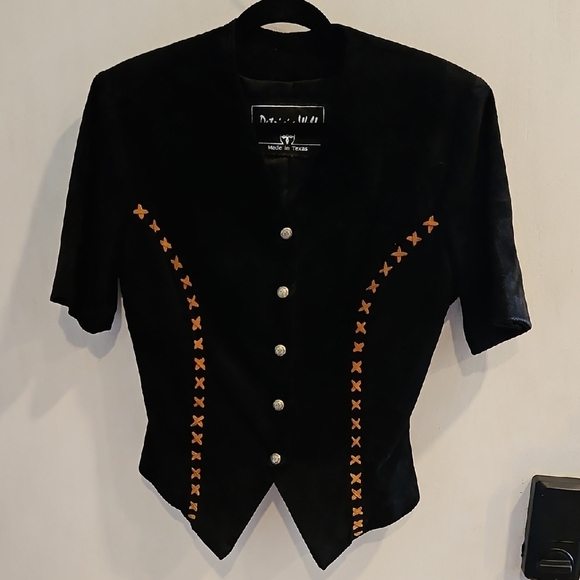 Patricia Wolf Vintage Black Suede Western Shirt Jacket 8 - Picture 3 of 7